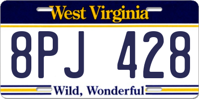 WV license plate 8PJ428