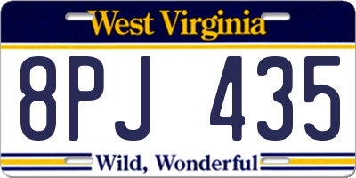 WV license plate 8PJ435