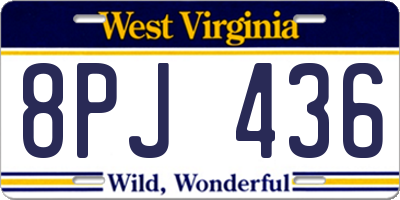 WV license plate 8PJ436
