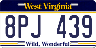 WV license plate 8PJ439