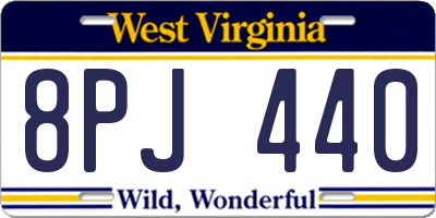 WV license plate 8PJ440