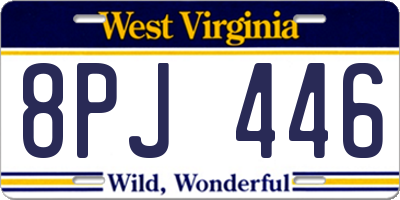 WV license plate 8PJ446