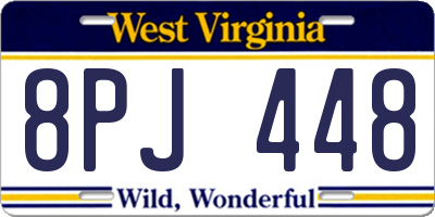 WV license plate 8PJ448