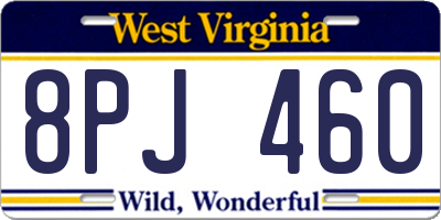 WV license plate 8PJ460