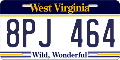 WV license plate 8PJ464