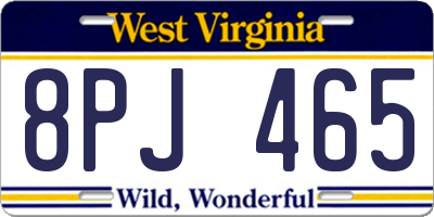 WV license plate 8PJ465