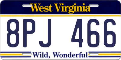 WV license plate 8PJ466