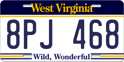 WV license plate 8PJ468