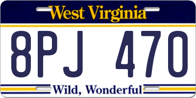 WV license plate 8PJ470