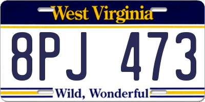 WV license plate 8PJ473