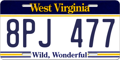 WV license plate 8PJ477