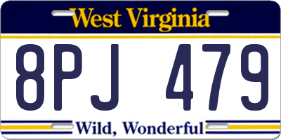 WV license plate 8PJ479