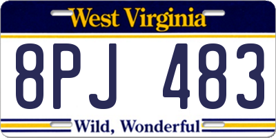 WV license plate 8PJ483