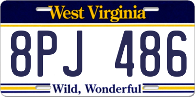 WV license plate 8PJ486