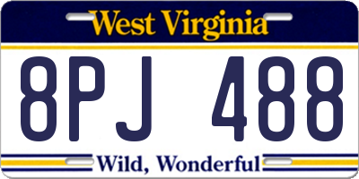 WV license plate 8PJ488