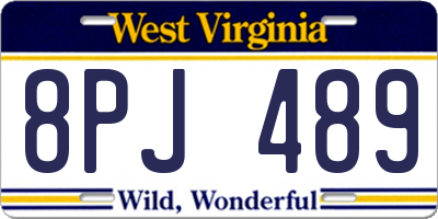 WV license plate 8PJ489