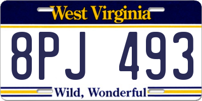 WV license plate 8PJ493