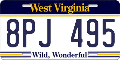 WV license plate 8PJ495