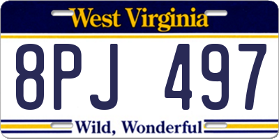 WV license plate 8PJ497