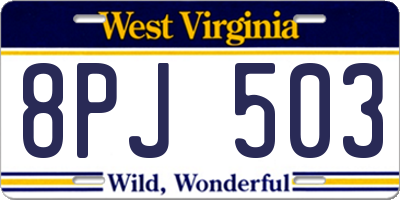 WV license plate 8PJ503