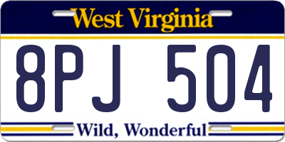 WV license plate 8PJ504