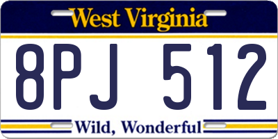 WV license plate 8PJ512
