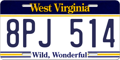 WV license plate 8PJ514