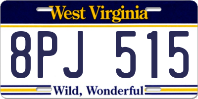 WV license plate 8PJ515