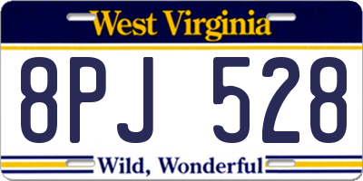 WV license plate 8PJ528