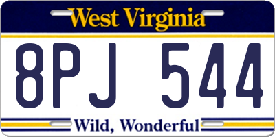 WV license plate 8PJ544