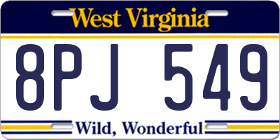 WV license plate 8PJ549