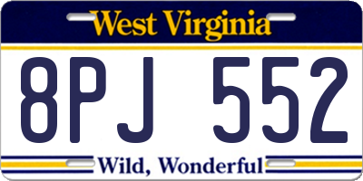 WV license plate 8PJ552