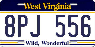 WV license plate 8PJ556