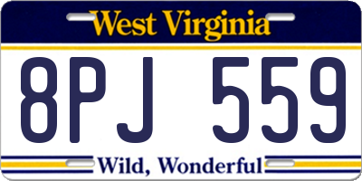 WV license plate 8PJ559