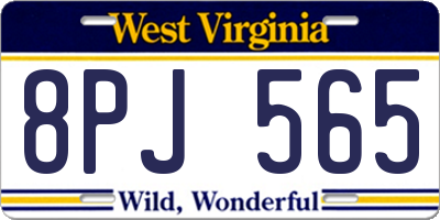 WV license plate 8PJ565