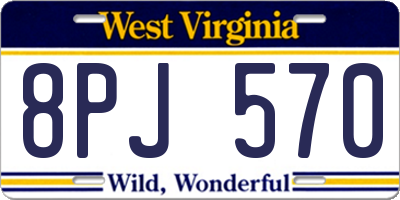WV license plate 8PJ570