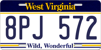 WV license plate 8PJ572