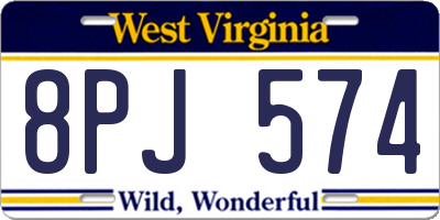 WV license plate 8PJ574