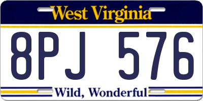 WV license plate 8PJ576