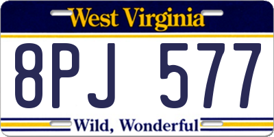 WV license plate 8PJ577