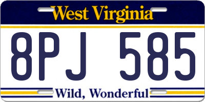 WV license plate 8PJ585