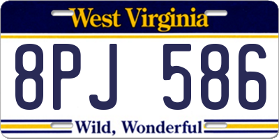 WV license plate 8PJ586
