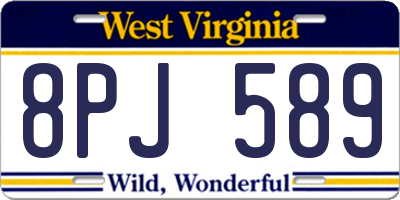 WV license plate 8PJ589