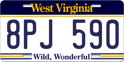 WV license plate 8PJ590