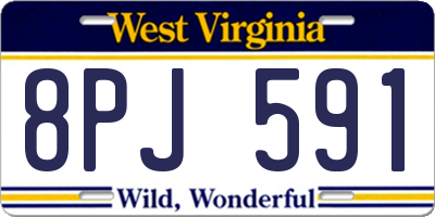 WV license plate 8PJ591