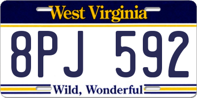 WV license plate 8PJ592