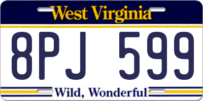 WV license plate 8PJ599