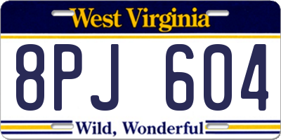 WV license plate 8PJ604