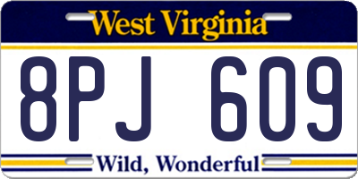 WV license plate 8PJ609