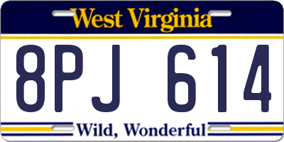 WV license plate 8PJ614